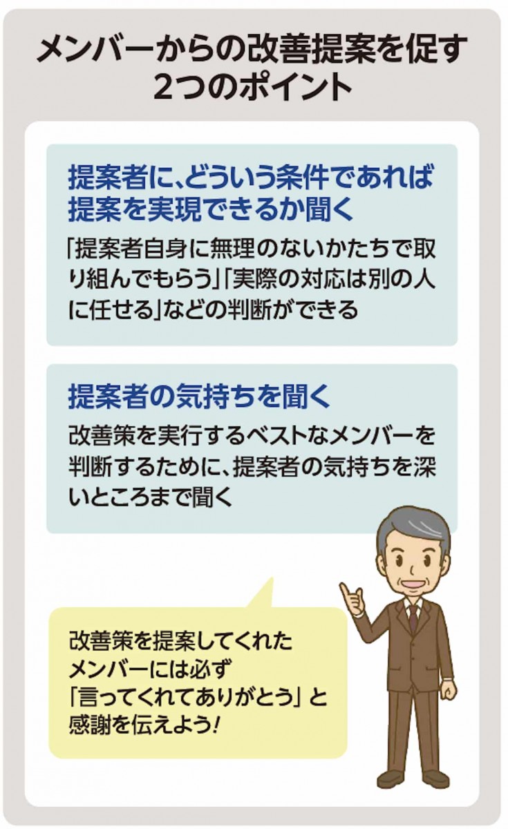 メンバーからの改善提案を促す2つのポイント