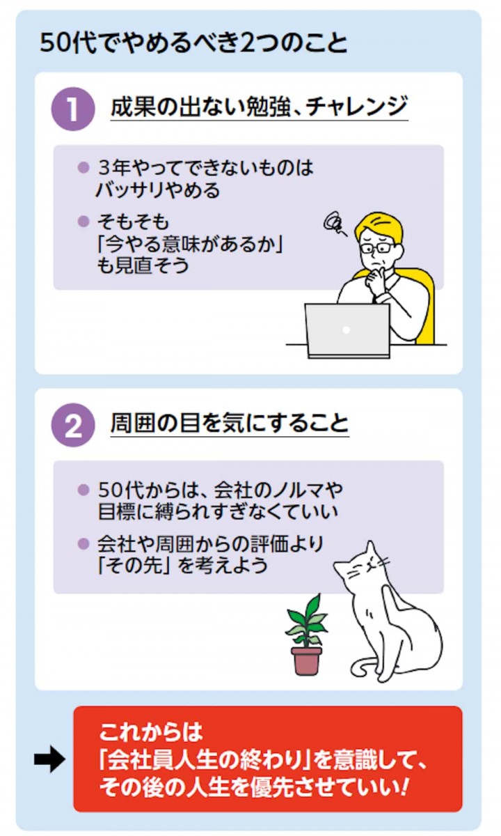 50代でやめるべき2つのこと